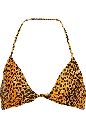 Ganni Top bikini con stampa leopardata