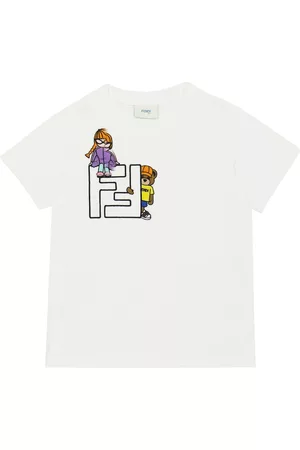 Fendi Kids T-shirt in jersey con logo