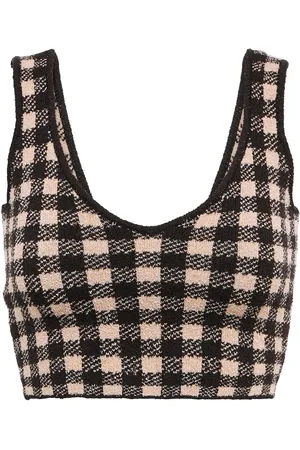 Altuzarra Top crop Argia a quadri