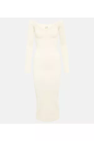 Khaite Abito midi Pia con scollo bardot