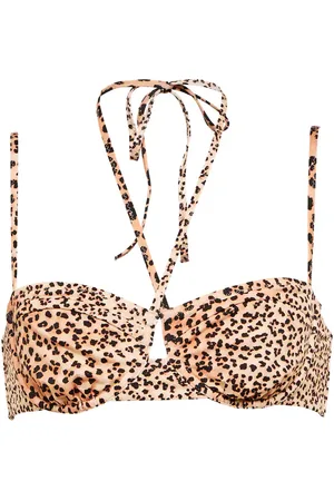 ULLA JOHNSON Top bikini Aleena con stampa leopardata