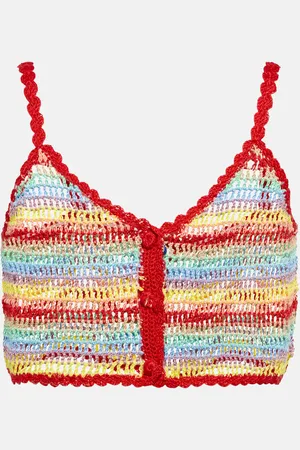 ANNA KOSTUROVA Top cropped in crochet di cotone