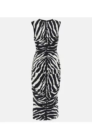 Dolce & Gabbana Donna Vestiti midi - Abito midi in cady con stampa zebrata