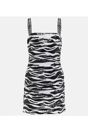 Dolce & Gabbana Donna Vestiti paillettes - Miniabito con paillettes e stampa zebrata