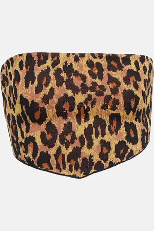 Staud Top Shane in foulard leopardato