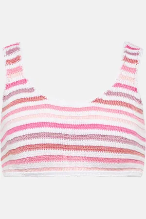 ANNA KOSTUROVA Top cropped in crochet a righe