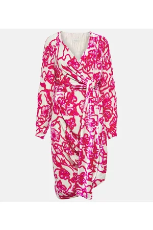DRIES VAN NOTEN Abito midi in velluto con stampa