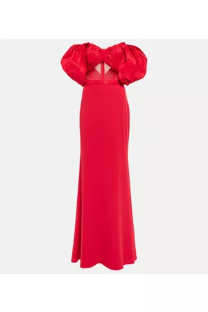 Alexander McQueen Abito lungo con scollo bardot
