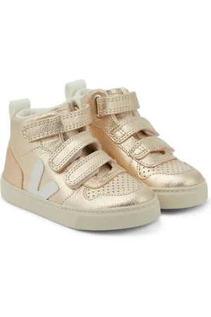 Veja Sneakers V-10 Mid in pelle metallizzata