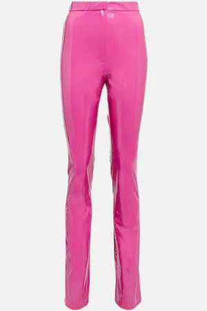 ROTATE Pantaloni slim laminati a vita alta