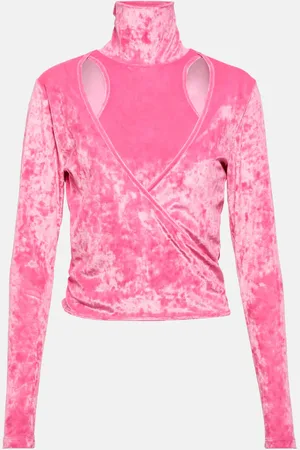 Ganni Top a portafoglio in velluto con cut-out