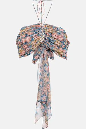 Etro Top cropped con scollo all’americana
