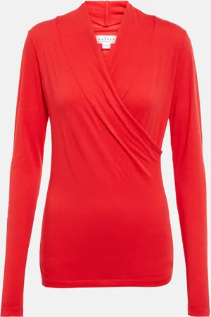 Velvet Top Meri drappeggiato in misto cotone