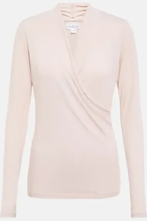 Velvet Top Meri drappeggiato in misto cotone