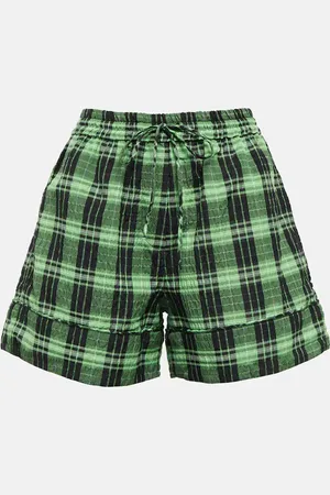 Ganni Shorts a quadri in seersucker