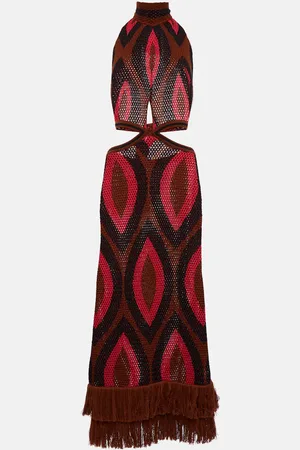 JOHANNA ORTIZ Abito lungo in cotone con cut-out
