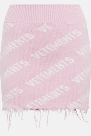Vetements Minigonna in lana con logo