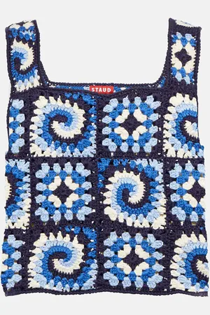Staud Top Psychedelic in crochet di cotone
