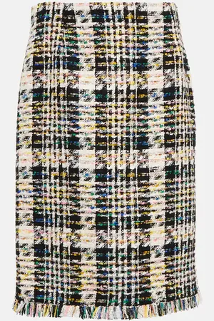 Oscar de la Renta Gonna midi in tweed di misto cotone