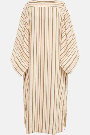 Loro Piana Abito midi in misto lino a righe