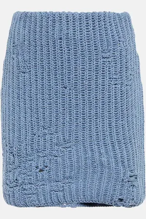 J.W.Anderson Minigonna in misto cotone distressed