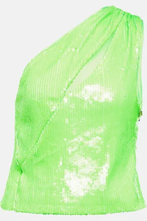 ROTATE Top monospalla con paillettes