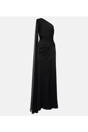 Roland Mouret Abito lungo monospalla in misto seta