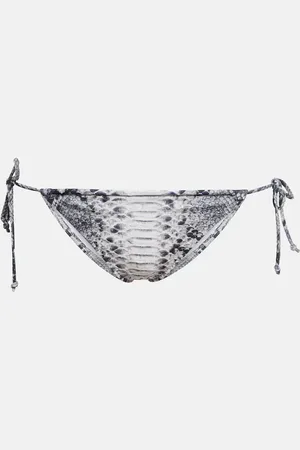 Norma Kamali Slip bikini con lacci e stampa