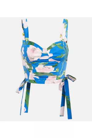 Carolina Herrera Top cropped in misto cotone