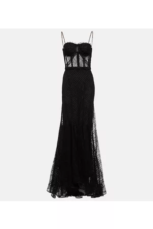 Dolce & Gabbana Donna Vestiti lunghi - Abito lungo in tulle con cristalli