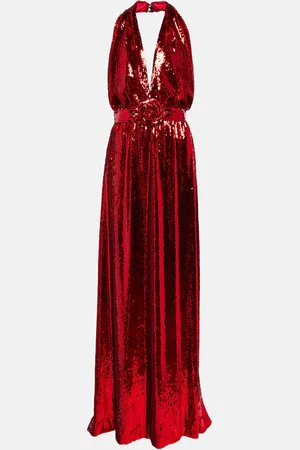 RODARTE Abito lungo con paillettes e scollo all