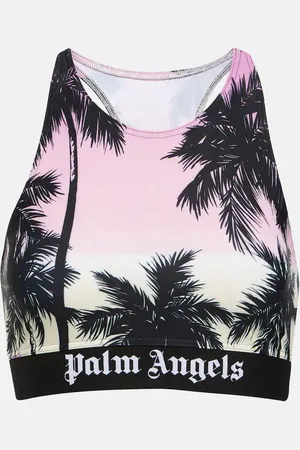 Palm Angels Top sportivo Pink Sunset con logo