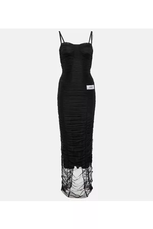 Dolce & Gabbana Donna Vestiti lunghi - X Kim - Abito lungo in tulle con ruches
