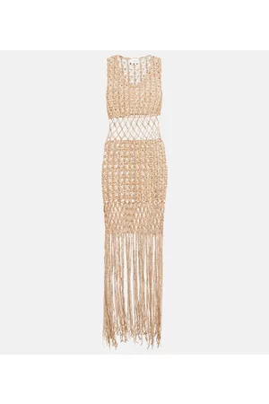 ANNA KOSTUROVA Donna Vestiti midi - Abito midi in crochet con frange