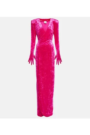 Vetements Donna Vestiti lunghi in velluto - Abito lungo Diva in velluto con guanti