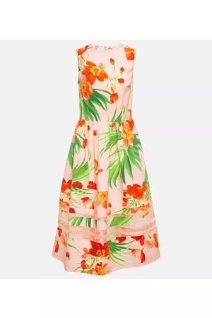Carolina Herrera Donna Vestiti midi - Abito midi in misto cotone con stampa
