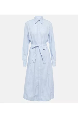 Ralph Lauren Donna Vestiti lunghi - Abito chemisier in lino e cotone a righe