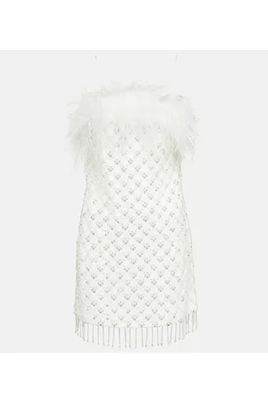 Rebecca Vallance Donna Vestiti con piume - Miniabito con piume e cristalli
