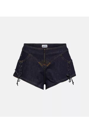Jean Paul Gaultier Donna Pantaloncini - Shorts di jeans stringati