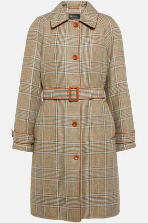 Loro Piana Cappotto in lino, cashmere e lana a quadri