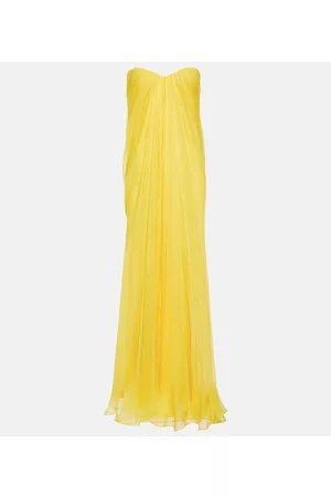 Alexander McQueen Donna Vestiti in seta eleganti - Abito lungo in chiffon di seta