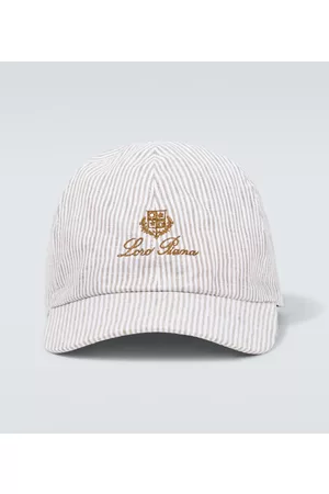 Loro Piana Uomo Cappelli - Cappello in lino a righe con logo
