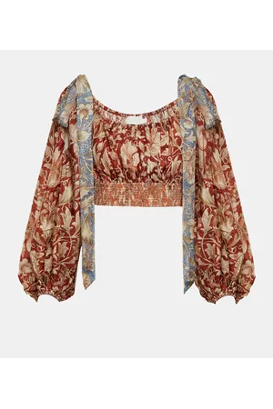 ZIMMERMANN Donna Top sottogiacca eleganti - Top cropped Chintz in seta
