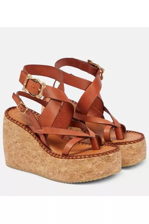 ZIMMERMANN Donna Sandali con tacco - Sandali infradito in pelle con zeppa