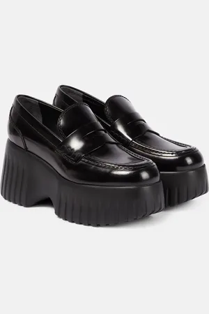 Hogan Mocassini H-Stripes in pelle con zeppa