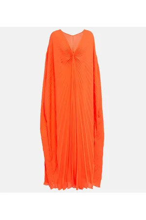 VALENTINO Abito midi plissé in seta