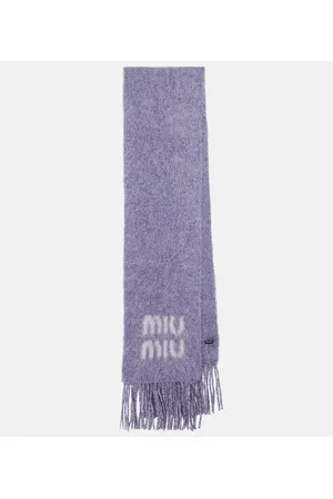Miu Miu Sciarpa in misto mohair con logo