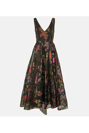 Erdem Abito midi in organza con stampa