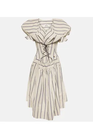 Vivienne Westwood Abito midi Kate in cotone a righe