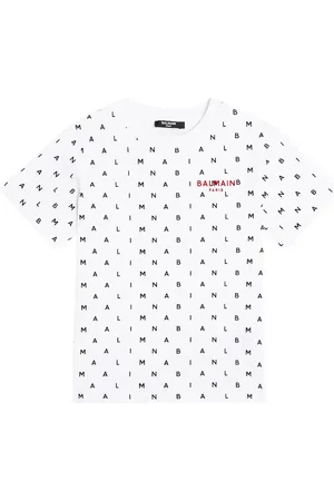 Balmain T-shirt in jersey di cotone con stampa